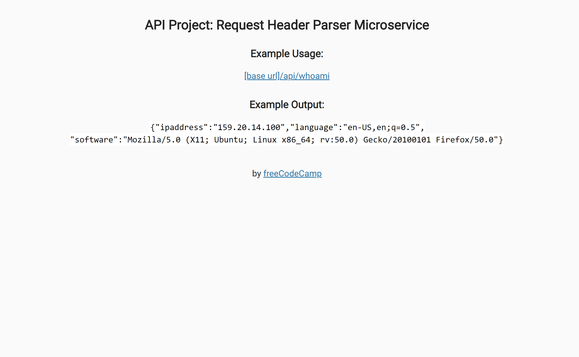 Request Header Parser Microservice screenshot